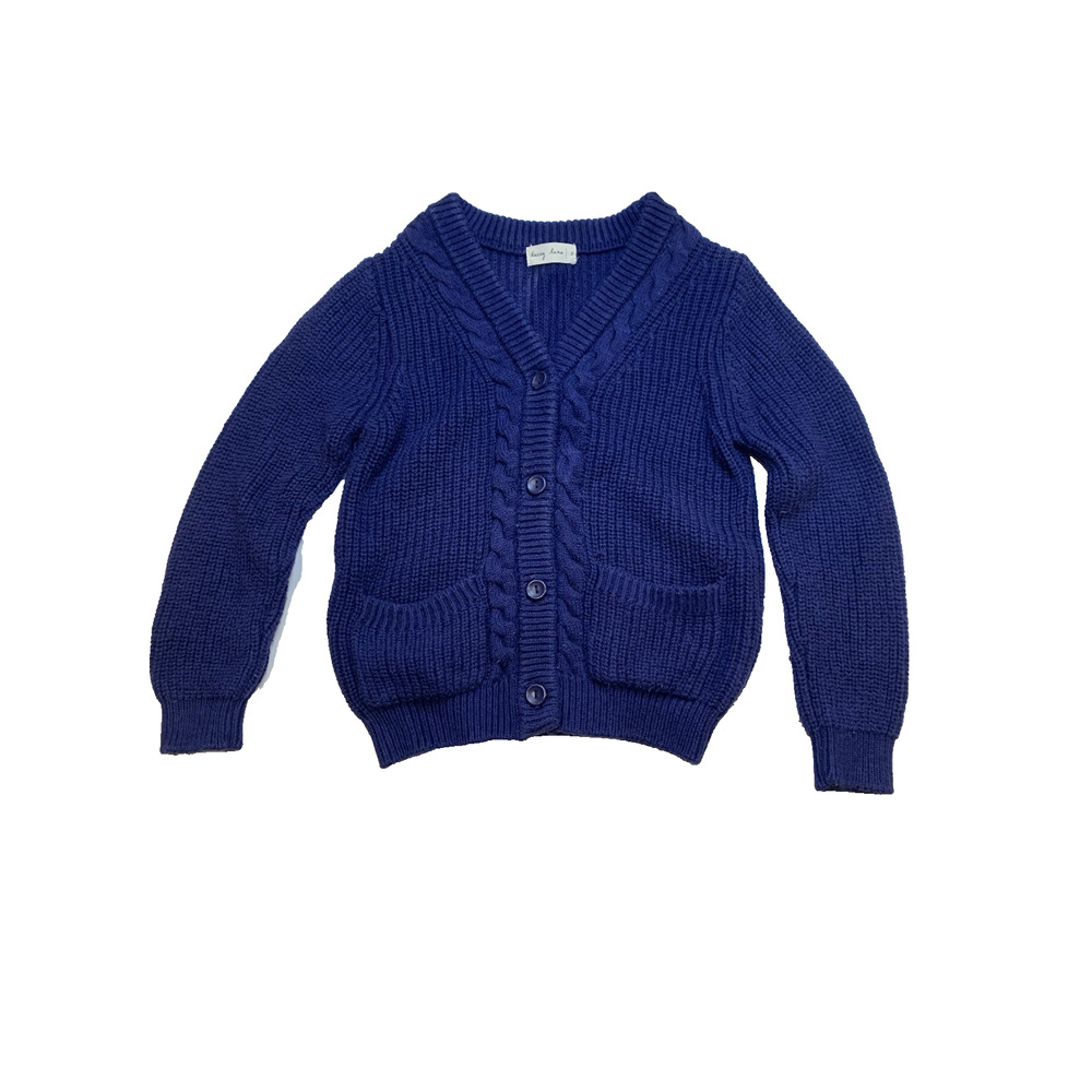 Lacey Lane Toddler Knit Cardigan Sweater Blue Button Front Size 3 Unisex